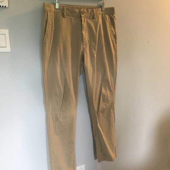 Beige Mens Slim Fit Chinos - Picture 1 of 2